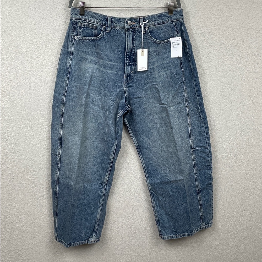 NWT Good American Good Extreme Barrel Jeans High Rise Wide Loose Indigo Sz 10 30 - Picture 5 of 15